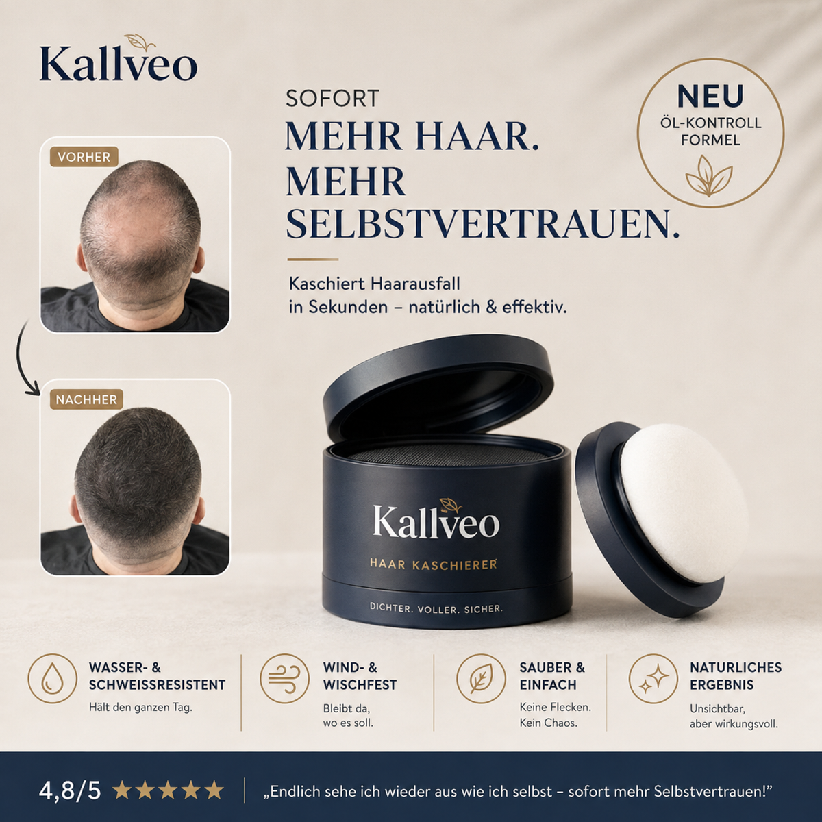 Kallveo HairCover™ Haar-Kaschierpuder – 1 KAUFEN, 2 ERHALTEN